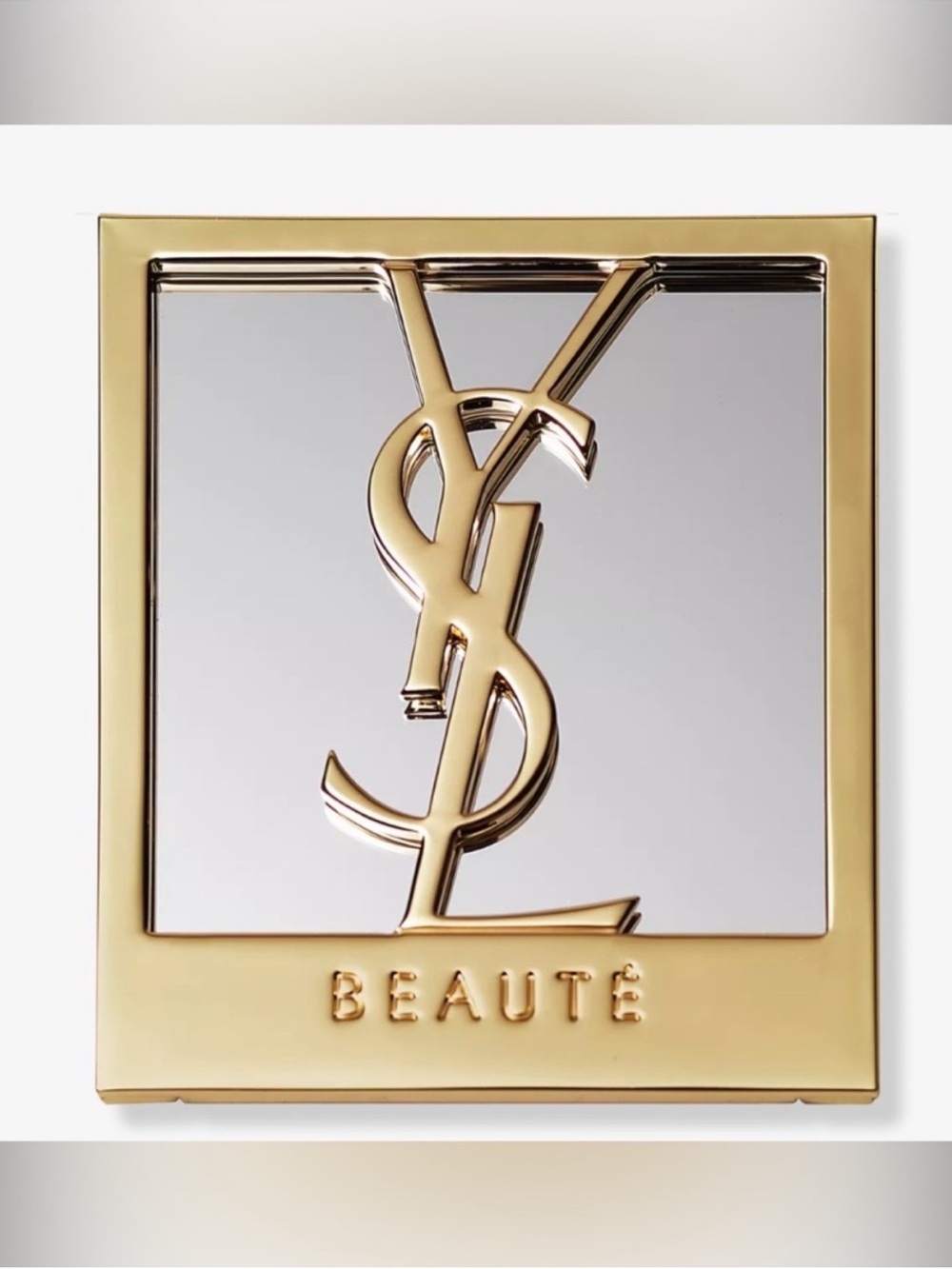New,unused with plastic cover Yves Saint Laurent Beauty Gold Mirror Logo Compact
